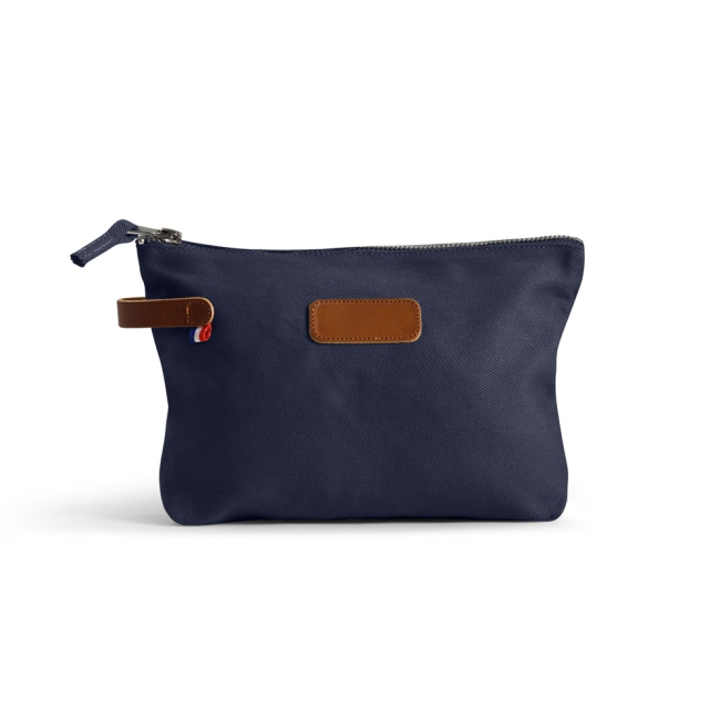 Trousse publicitaire en coton bio 360 g - Musette Bleu marine